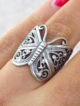 Load image into Gallery viewer, Butterfly Filigree Ring - Sterling Silver