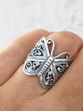 Load image into Gallery viewer, Butterfly Filigree Ring - Sterling Silver