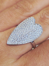 Load image into Gallery viewer, Pave Heart Ring - Sterling Silver