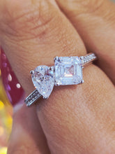 Load image into Gallery viewer, Toi et Moi CZ Ring - Sterling Silver