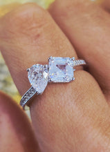 Load image into Gallery viewer, Toi et Moi CZ Ring - Sterling Silver