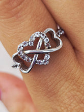 Load image into Gallery viewer, Infinity Heart CZ Ring- Sterling Silver