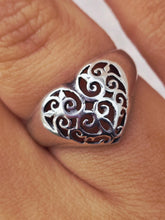 Load image into Gallery viewer, Heart Filigree Ring - Sterling Silver