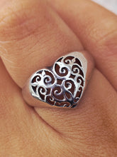 Load image into Gallery viewer, Heart Filigree Ring - Sterling Silver