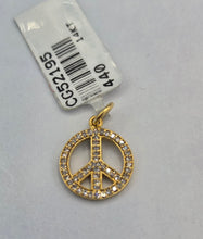 Load image into Gallery viewer, Diamond Peace Sign Charm - 14K Yellow Gold