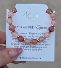 Load image into Gallery viewer, (With Extra stones) Pink Chalcedony &amp; Gold Empowered Elegance Beaded Bracelet - TJazelle