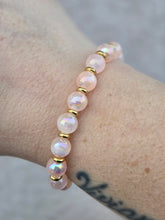 Load image into Gallery viewer, Pink Selenite &amp; Gold Empowered Elegance Beaded Bracelet - TJazelle