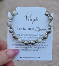 Load image into Gallery viewer, Dipped Moonstone &amp; Silver Empowered Elegance Beaded Bracelet - TJazelle