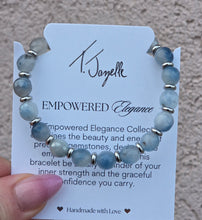 Load image into Gallery viewer, Aquamarine Jade &amp; Silver Empowered Elegance Beaded Bracelet - TJazelle