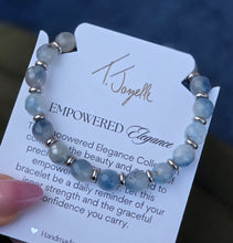 Load image into Gallery viewer, Aquamarine Jade &amp; Silver Empowered Elegance Beaded Bracelet - TJazelle