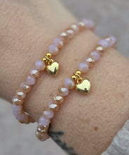 Load image into Gallery viewer, Pink Moonlight Heart Beaded Bracelet - Elena Michele