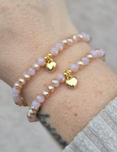 Load image into Gallery viewer, Pink Moonlight Heart Beaded Bracelet - Elena Michele