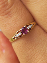 Load image into Gallery viewer, Ruby and Diamond Ring - 14K Yellow Gold - Estate