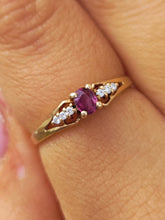Load image into Gallery viewer, Ruby and Diamond Ring - 14K Yellow Gold - Estate