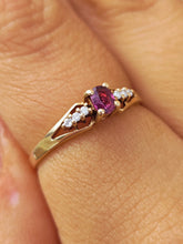 Load image into Gallery viewer, Ruby and Diamond Ring - 14K Yellow Gold - Estate