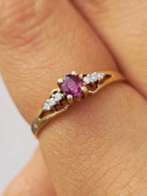 Load image into Gallery viewer, Ruby and Diamond Ring - 14K Yellow Gold - Estate