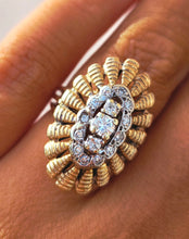 Load image into Gallery viewer, Diamond Art Deco Cocktail Ring - 14K Yellow Gold - Estate