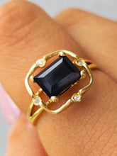 Load image into Gallery viewer, Onyx &amp; Diamond Ring -  14K White Gold