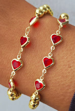Load image into Gallery viewer, Scarlet Heartfire Beaded Bracelet