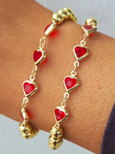 Load image into Gallery viewer, Scarlet Heartfire Beaded Bracelet