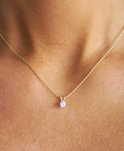 Load image into Gallery viewer, Lab Diamond Solitaire Necklace on Cable Chain - 14K Yellow Gold