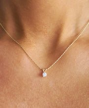 Load image into Gallery viewer, Diamond Solitaire Necklace on Razza Chain - 14K Yellow Gold