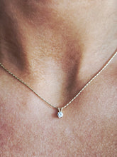 Load image into Gallery viewer, Diamond Solitaire Necklace on Razza Chain - 14K Yellow Gold