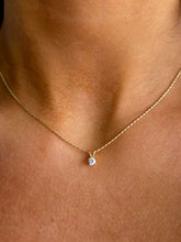 Load image into Gallery viewer, Lab Diamond Solitaire Necklace on Cable Chain - 14K Yellow Gold