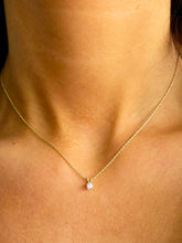 Load image into Gallery viewer, Diamond Solitaire Necklace on Razza Chain - 14K Yellow Gold