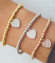 Load image into Gallery viewer, Sweetest Little Heart Beaded Stretch Bracelet