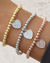 Load image into Gallery viewer, Sweetest Little Heart Beaded Stretch Bracelet