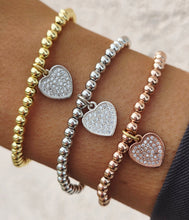 Load image into Gallery viewer, Sweetest Little Heart Beaded Stretch Bracelet
