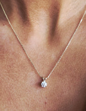Load image into Gallery viewer, Lab Diamond Solitaire Necklace on Cable Chain - 14K Yellow Gold