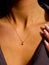 Load image into Gallery viewer, Lab Diamond Solitaire Necklace on Cable Chain - 14K Yellow Gold