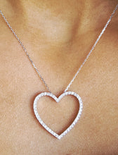 Load image into Gallery viewer, Diamond Open Heart Statement Necklace - 14K White Gold