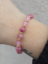 Load image into Gallery viewer, Pink Chalcedony &amp; Gold Empowered Elegance Beaded Bracelet - TJazelle