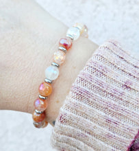 Load image into Gallery viewer, Strawberry Quartz &amp; Silver Empowered Elegance Beaded Bracelet - TJazelle