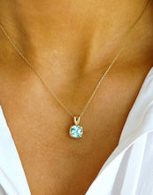 Load image into Gallery viewer, Paraíba Blue Topaz (Cushion Cut) Pendant &amp; Chain - 14K Gold - Marie's Custom Design
