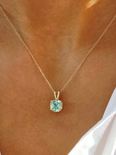 Load image into Gallery viewer, Paraíba Blue Topaz (Cushion Cut) Pendant &amp; Chain - 14K Gold - Marie's Custom Design