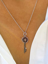 Load image into Gallery viewer, Black Diamond Key Necklace - 14K White Gold
