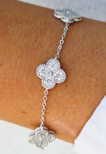 Load image into Gallery viewer, CZ Clover Bracelet - Sterling Silver
