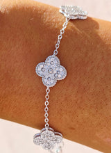 Load image into Gallery viewer, CZ Clover Bracelet - Sterling Silver