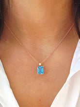 Load image into Gallery viewer, Swiss Blue Topaz Pendant &amp; Chain - 14K Rose Gold - Marie's Custom Design