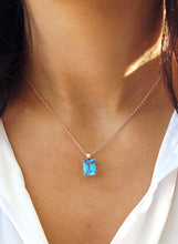 Load image into Gallery viewer, Swiss Blue Topaz Pendant &amp; Chain - 14K Rose Gold - Marie's Custom Design