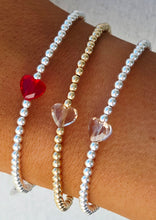Load image into Gallery viewer, Red Crystal Heart Beaded Bracelet- Our Whole Heart