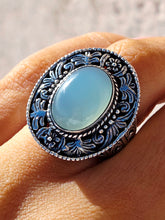 Load image into Gallery viewer, Blue Chalcedony Sterling Silver Ring