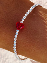 Load image into Gallery viewer, Red Crystal Heart Beaded Bracelet- Our Whole Heart