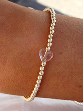 Load image into Gallery viewer, Champagne Crystal Heart Beaded Bracelet- Our Whole Heart