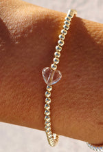 Load image into Gallery viewer, Champagne Crystal Heart Beaded Bracelet- Our Whole Heart