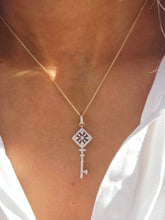 Load image into Gallery viewer, Diamond Key Necklace - 14K Yellow Gold